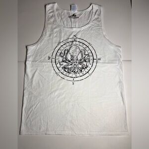 Black and White Nautical Koloa Tank Top with Octopus Design